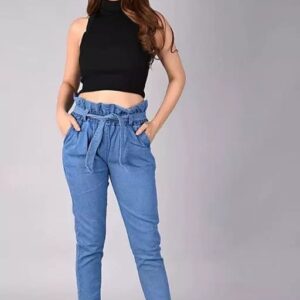 Noh Voh - SASSAFRAS  Girls Navy Blue Bootcut High-Rise Light Fade Jeans