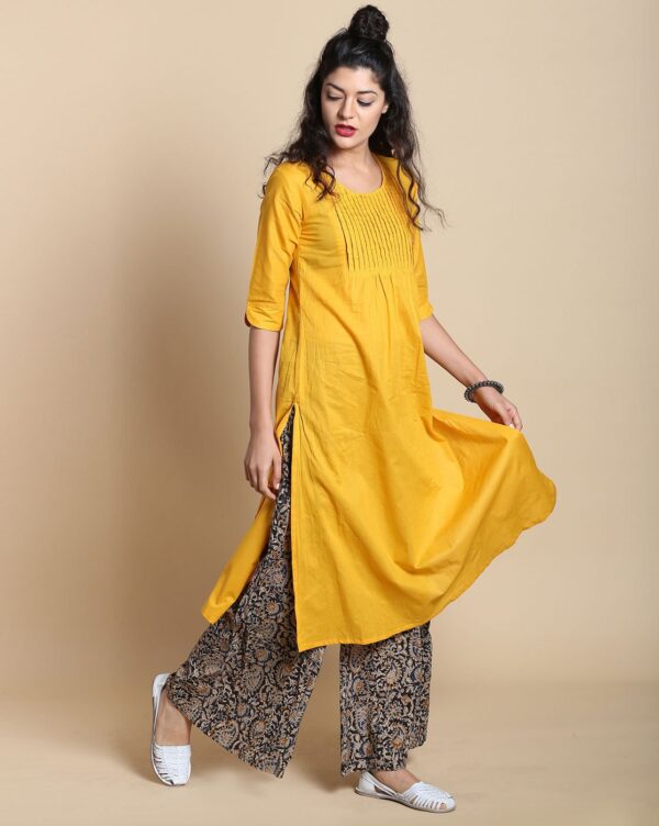 Light Printed Yellow Kurti