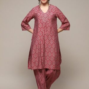 Berry Poly Viscose Straight Printed