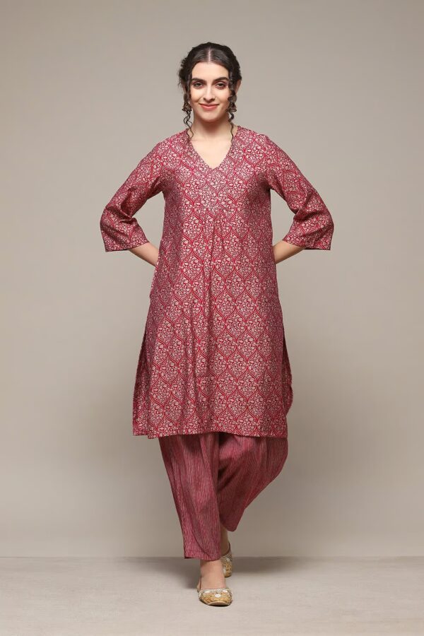 Berry Poly Viscose Straight Printed